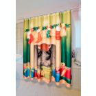 Alternate image 3 for Carnation Home Fashions Festive Fireplace Christmas Fabric Shower Curtain - 70" x 72", Multi