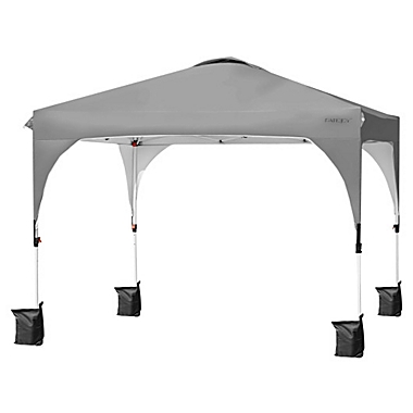 Costway-CA 10 Feet x 10 Feet Outdoor Pop-up Camping Canopy Tent with Roller Bag-Gray. View a larger version of this product image.