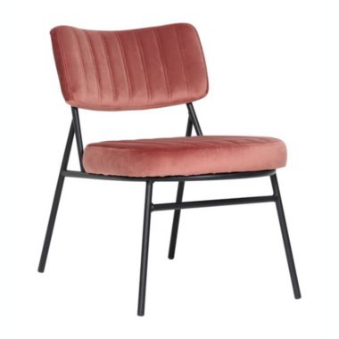 LeisureMod Marilane Velvet Accent Chair With Metal Frame - Royal Rose. View a larger version of this product image.