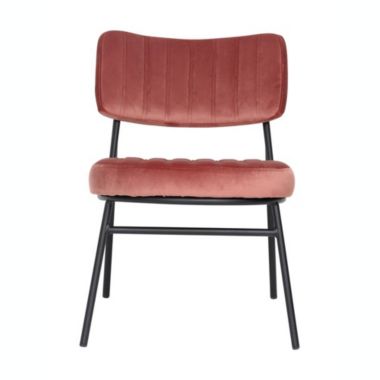 LeisureMod Marilane Velvet Accent Chair With Metal Frame - Royal Rose. View a larger version of this product image.