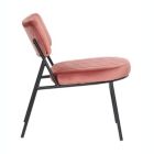 Alternate image 2 for LeisureMod Marilane Velvet Accent Chair With Metal Frame - Royal Rose