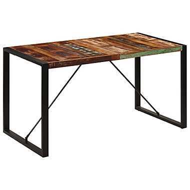 vidaXL Dining Table 55.1"x27.6"x29.5" Solid Reclaimed Wood. View a larger version of this product image.