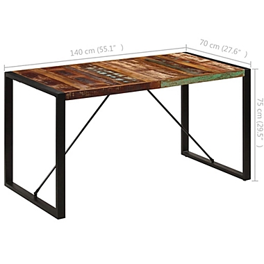 vidaXL Dining Table 55.1"x27.6"x29.5" Solid Reclaimed Wood. View a larger version of this product image.