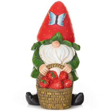 VP Home Strawberry Gnome Solar Powered LED Outdoor Decor Garden. View a larger version of this product image.