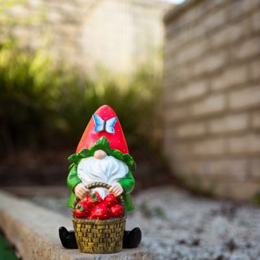 VP Home Strawberry Gnome Solar Powered LED Outdoor Decor Garden. View a larger version of this product image.
