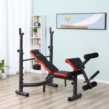 Soozier Heavy Duty Weight Multi-Function Workout Bench with Preacher Curl, Strength Exercise Starter Kit Develops Legs, Arms, and Core Muscles. View a larger version of this product image.