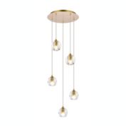 Elegant Lighting Luxurious Eren Adjustable Hanging 5 Lights Pendant for Living Room, Kitchen, Bedroom & Hallway, Gold