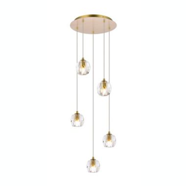 Elegant Lighting Luxurious Eren Adjustable Hanging 5 Lights Pendant for Living Room, Kitchen, Bedroom & Hallway, Gold. View a larger version of this product image.