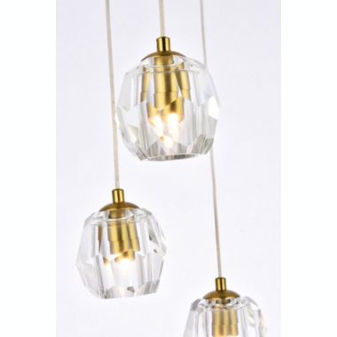 Elegant Lighting Luxurious Eren Adjustable Hanging 5 Lights Pendant for Living Room, Kitchen, Bedroom & Hallway, Gold. View a larger version of this product image.