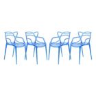 Alternate image 0 for LeisureMod Milan Modern Wire Design Chair, Set of 4 - Blue