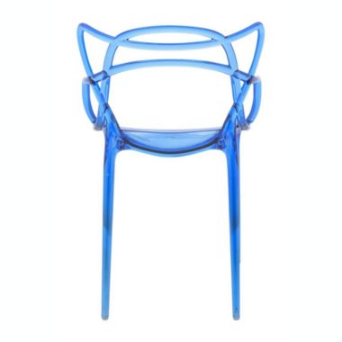 LeisureMod Milan Modern Wire Design Chair, Set of 4 - Blue. View a larger version of this product image.