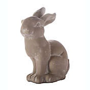 Urban Trends Collection Terracotta Back Bended Sitting Rabbit Figurine LG Distressed Finish Gray