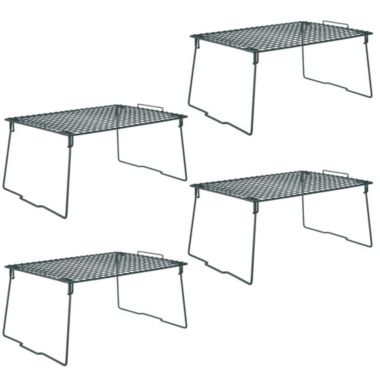 mDesign Metal Stackable Closet Storage Organizer Shelf, 4 Pack. View a larger version of this product image.