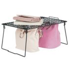 Alternate image 1 for mDesign Metal Stackable Closet Storage Organizer Shelf, 4 Pack