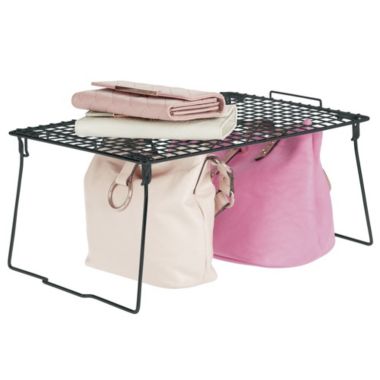 mDesign Metal Stackable Closet Storage Organizer Shelf, 4 Pack. View a larger version of this product image.