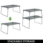 Alternate image 2 for mDesign Metal Stackable Closet Storage Organizer Shelf, 4 Pack