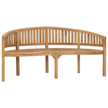 vidaXL Banana Bench 70.9" Solid Teak Wood. View a larger version of this product image.