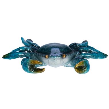 Beachcombers Glossy Blue Crab Resin Figurine 8 Inches Long. View a larger version of this product image.
