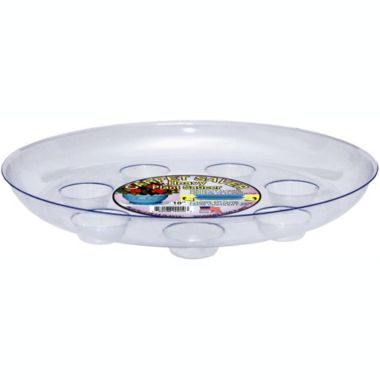 CWP Heavy Gauge Footed Plastic Saucer, Clear, 10-Inch". View a larger version of this product image.
