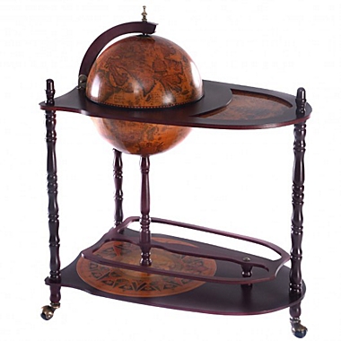 Costway Vintage Globe Wine Stand Bottle Rack with Extra Shelf. View a larger version of this product image.