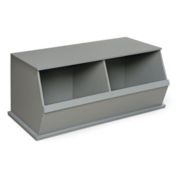 Badger Basket Co. Two Bin Stackable Storage Cubby - Gray