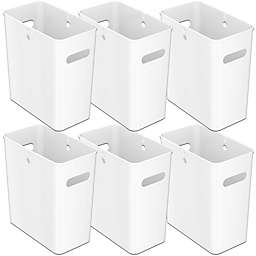 iTouchless SlimGiant Plastic Wastebasket with Handles 4.2 Gallon White Set of 6