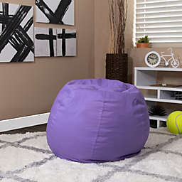 Emma + Oliver Small Solid Purple Refillable Bean Bag Chair for Kids and Teens
