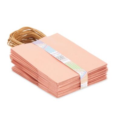 Blue Panda Pink Gift Bags with Handles for Weddings, Goodies, Birthdays, Baby Showers (8x10 In, 24 Pack). View a larger version of this product image.