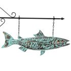 Alternate image 1 for Contrast Metal Verdigris Copper Salmon Wall Bracket Hanging Sculpture Outdoor Home Decor