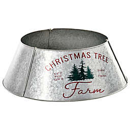HOMCOM Christmas Tree Collar, Steel Tree Ring Skirt Home Xmas Decoration with Christmas Tree Print, 26