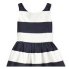 Alternate image 1 for Ralph Lauren Toddler Girl's Striped Cotton Sateen Dress Blue Size 3T