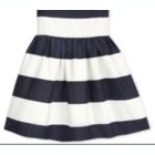 Alternate image 2 for Ralph Lauren Toddler Girl's Striped Cotton Sateen Dress Blue Size 3T