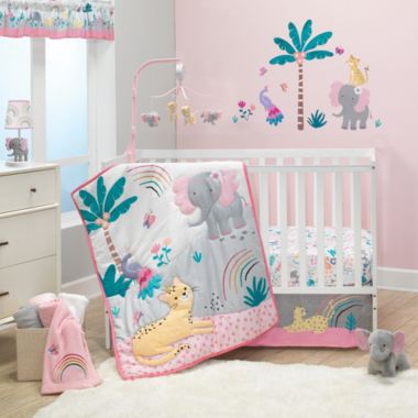 Bedtime Originals Rainbow Jungle Elephant/Leopard 3-Piece Baby Crib Bedding Set. View a larger version of this product image.