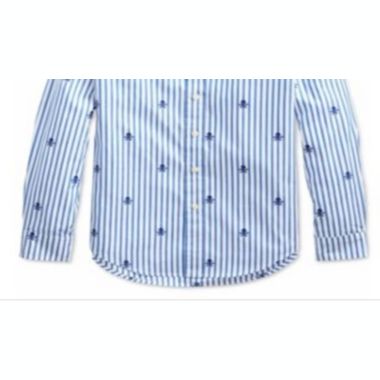 Polo Ralph Lauren Big Boys Skull Poplin Shirt Blue Size M | buybuy BABY