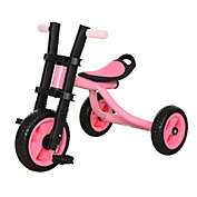 Qaba 3 Wheel Kids Tricycle Toddler Walking Trikes with Adjustable Seat for 3-6 Years old Boys & Girls Pink