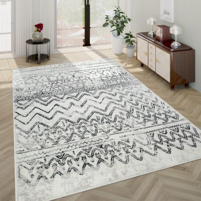 Area Rugs Black Gray White Cream Bed, Gray And White Rugs 4 215 60
