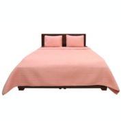 Ninety Six Herring Bone Ivory and Orange Cotton Quilt Set