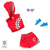 Barbie Tokyo Olympics 2020 Red Top And Shorts Clothing Set