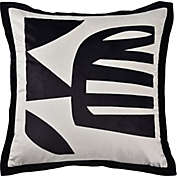 Signature Home Collection 20" Black and White Abstract Square Throw Pillow