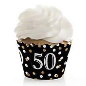 Big Dot of Happiness Adult 50th Birthday - Gold - Birthday Party Decorations - Party Cupcake Wrappers - Set of 12