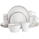 Alternate image 0 for Elama Arthur 16 Piece Stoneware Dinnerware Set in Matte White with Gold Rim