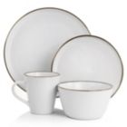 Alternate image 1 for Elama Arthur 16 Piece Stoneware Dinnerware Set in Matte White with Gold Rim