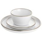 Alternate image 2 for Elama Arthur 16 Piece Stoneware Dinnerware Set in Matte White with Gold Rim