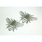 Alternate image 1 for Things2Die4 Set of 2 Weathered Galvanized Zinc Finish Metal Bumble Bee Wall Décor Hangings 13.75 Inches Long