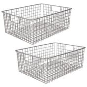 mDesign Metal Wire Food Organizer Storage Bins with Handles