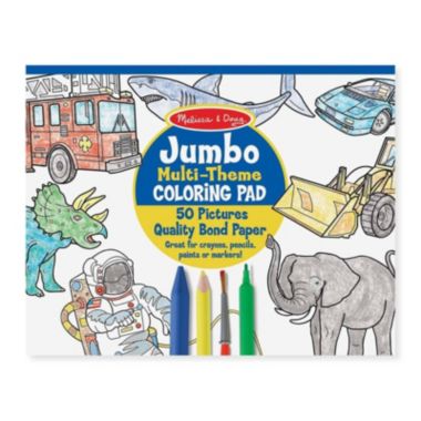 Melissa And Doug Jumbo Multi-Theme Blue Coloring Pad. View a larger version of this product image.