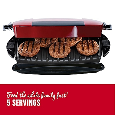 George Foreman 5 Serving Removable Plate and Panini Grill in Red. View a larger version of this product image.