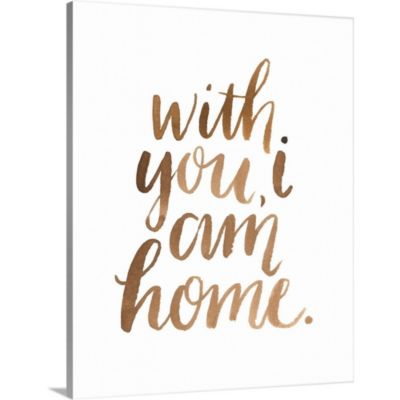 Great Big Canvas "Loving You I"  Gold White Wrapped Canvas Print Wall Artwork