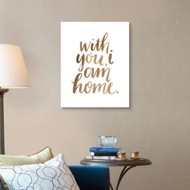 Great Big Canvas "Loving You I"  Gold White Wrapped Canvas Print Wall Artwork. View a larger version of this product image.