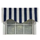 Alternate image 0 for RLF Home Cabana Stripe Design Super Soft Quality Valance Navy 3" Rod Pocket 50W x 17L
